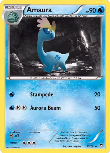 Amaura (25/111), XY - Furious Fists — Pokémon card price