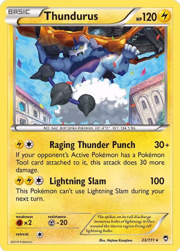 Thundurus (33/111), XY - Furious Fists — Pokémon card price