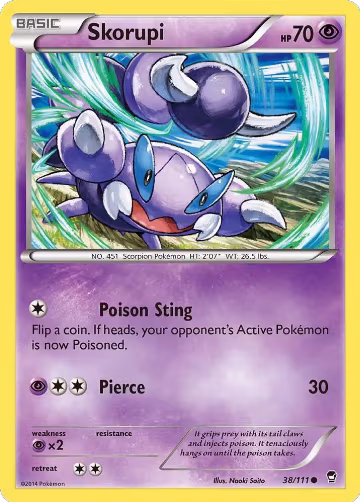Skorupi (38/111), XY - Furious Fists — Pokémon card price