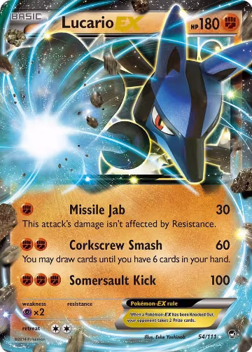 Lucario EX (54/111), XY - Furious Fists — Pokémon card price