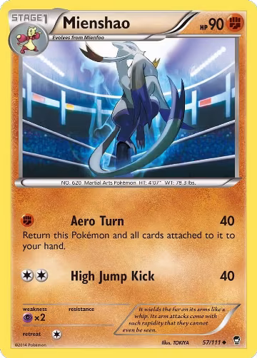 Mienshao (57/111), XY - Furious Fists — Pokémon card price