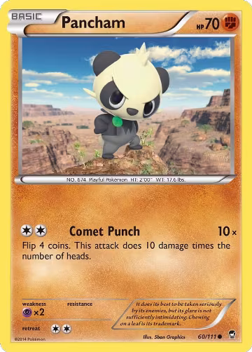 Pancham (60) (60/111), XY - Furious Fists — Pokémon card price
