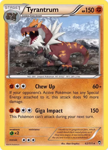 Tyrantrum (62/111), XY - Furious Fists — Pokémon card price