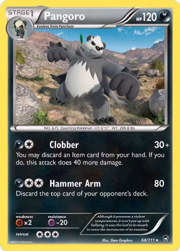 Pangoro (68/111), XY - Furious Fists — Pokémon card price