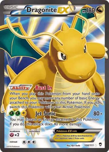 Dragonite EX (108 Full Art) (108/111), XY - Furious Fists — Pokémon card price