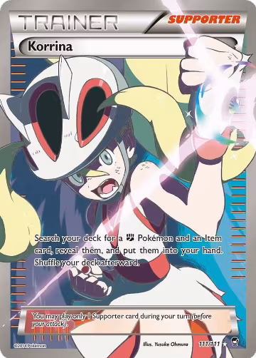 Korrina (111 Full Art) (111/111), XY - Furious Fists — Pokémon card price