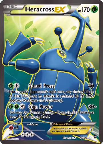 Heracross EX (105 Full Art) (105/111), XY - Furious Fists — Pokémon card price