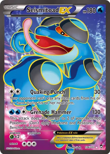 Seismitoad EX (106 Full Art) (106/111), XY - Furious Fists — Pokémon card price