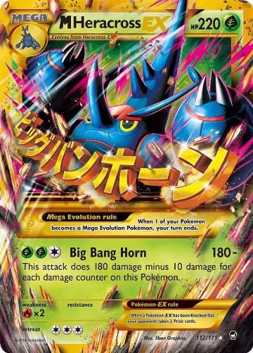 M Heracross EX (Secret) (112/111), XY - Furious Fists — Pokémon card price