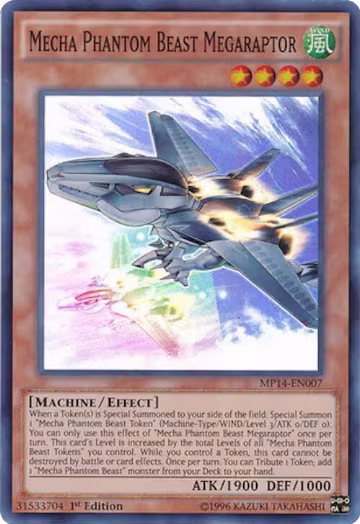 Mecha Phantom Beast Megaraptor (MP14-EN007), 2014 Mega-Tins Mega Pack — Yu-Gi-Oh! card price