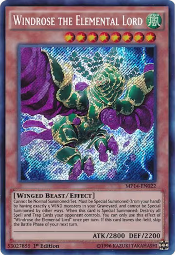 Windrose the Elemental Lord (MP14-EN022), 2014 Mega-Tins Mega Pack — Yu-Gi-Oh! card price