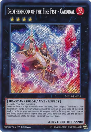 Brotherhood of the Fire Fist - Cardinal (MP14-EN031), 2014 Mega-Tins Mega Pack — Yu-Gi-Oh! card price