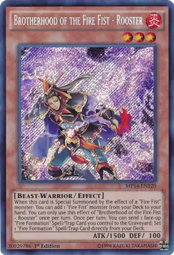 Brotherhood of the Fire Fist - Rooster (MP14-EN120), 2014 Mega-Tins Mega Pack — Yu-Gi-Oh! card price