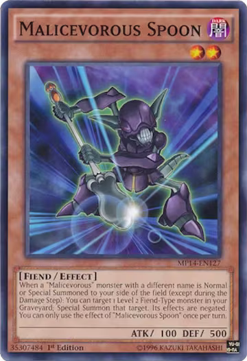 Malicevorous Spoon (MP14-EN127), 2014 Mega-Tins Mega Pack — Yu-Gi-Oh! card price