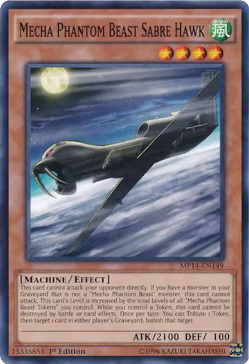 Mecha Phantom Beast Sabre Hawk (MP14-EN149), 2014 Mega-Tins Mega Pack — Yu-Gi-Oh! card price