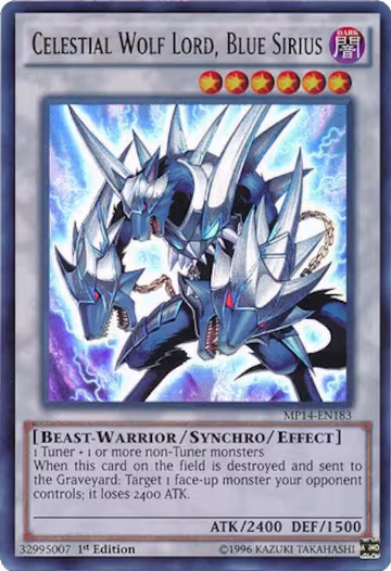 Celestial Wolf Lord, Blue Sirius (MP14-EN183), 2014 Mega-Tins Mega Pack — Yu-Gi-Oh! card price