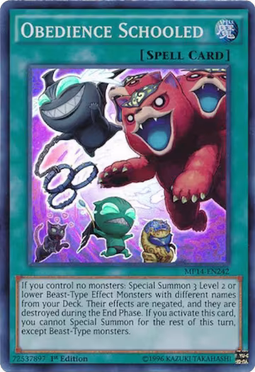 Obedience Schooled (MP14-EN242), 2014 Mega-Tins Mega Pack — Yu-Gi-Oh! card price