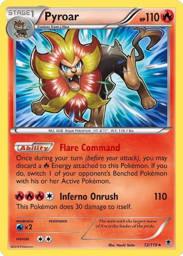 Pyroar (12/119), XY - Phantom Forces — Pokémon card price