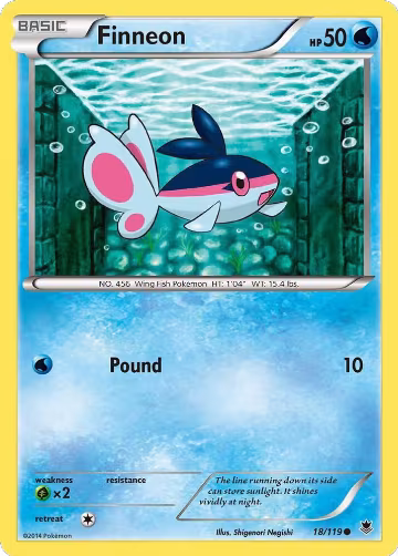 Finneon (18/119), XY - Phantom Forces — Pokémon card price