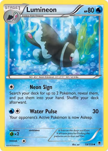 Lumineon (19/119), XY - Phantom Forces — Pokémon card price