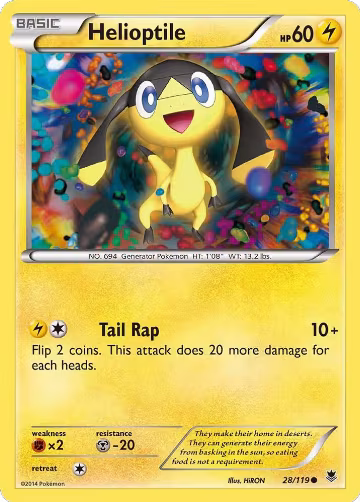 Helioptile (28) (28/119), XY - Phantom Forces — Pokémon card price
