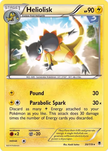 Heliolisk (30/119), XY - Phantom Forces — Pokémon card price