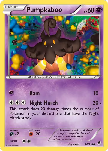 Pumpkaboo (44/119), XY - Phantom Forces — Pokémon card price