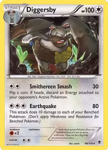Diggersby (88/119), XY - Phantom Forces — Pokémon card price