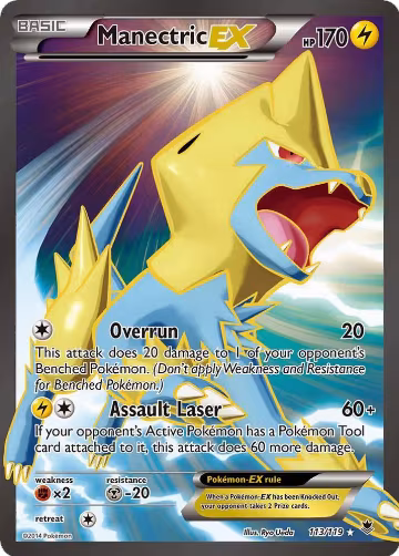 Manectric EX (113 Full Art) (113/119), XY - Phantom Forces — Pokémon card price