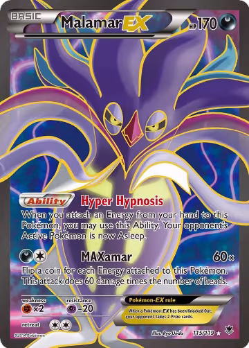 Malamar EX (115 Full Art) (115/119), XY - Phantom Forces — Pokémon card price