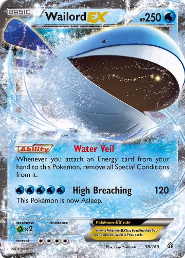 Wailord EX (38/160), XY - Primal Clash — Pokémon card price