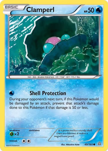 Clamperl (49/160), XY - Primal Clash — Pokémon card price