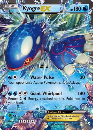 Kyogre EX (54/160), XY - Primal Clash — Pokémon card price