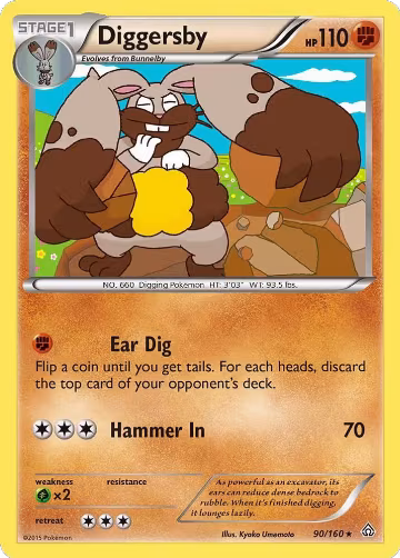 Diggersby (90/160), XY - Primal Clash — Pokémon card price