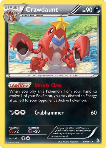 Crawdaunt (92/160), XY - Primal Clash — Pokémon card price