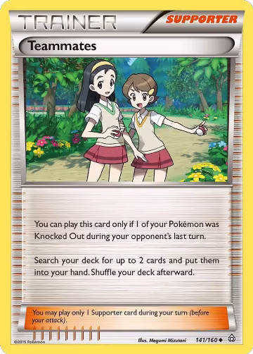 Teammates (141/160), XY - Primal Clash — Pokémon card price