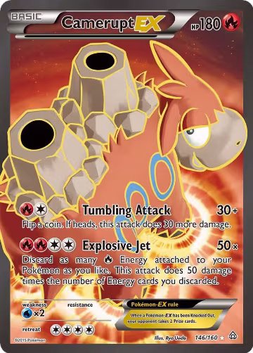 Camerupt EX (146 Full Art) (146/160), XY - Primal Clash — Pokémon card price