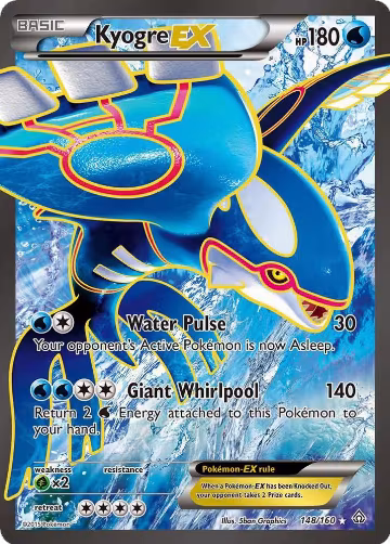 Kyogre EX (148 Full Art) (148/160), XY - Primal Clash — Pokémon card price