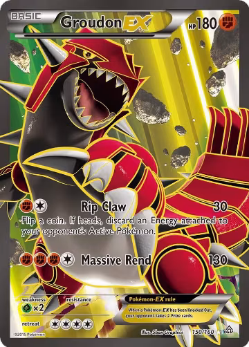 Groudon EX (150 Full Art) (150/160), XY - Primal Clash — Pokémon card price