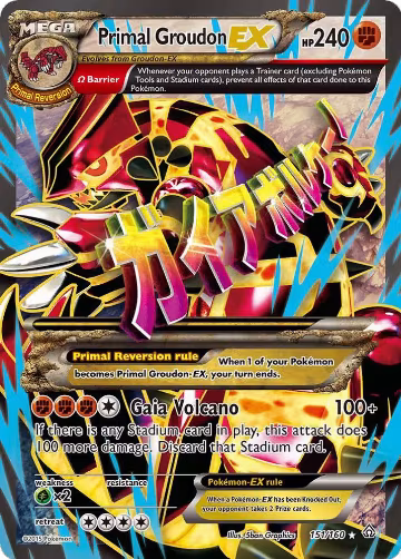 Primal Groudon EX (Omega - 151 Full Art) (151/160), XY - Primal Clash — Pokémon card price