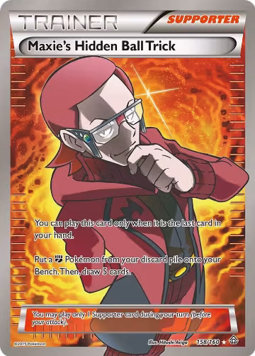 Maxie's Hidden Ball Trick (158 Full Art) (158/160), XY - Primal Clash — Pokémon card price