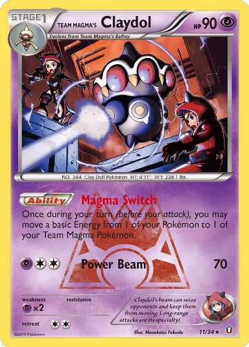 Team Magma's Claydol (11/34), Double Crisis — Pokémon card price