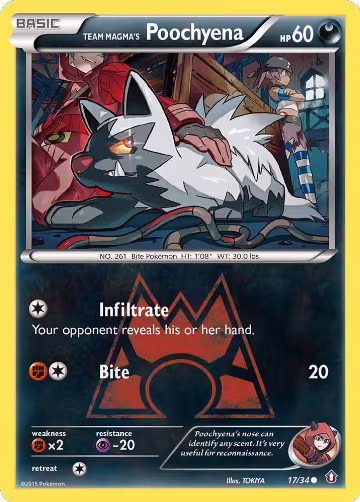 Team Magma's Poochyena (17/34), Double Crisis — Pokémon card price