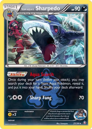 Team Aqua's Sharpedo (21/34), Double Crisis — Pokémon card price