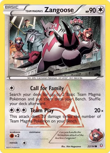 Team Magma's Zangoose (22/34), Double Crisis — Pokémon card price