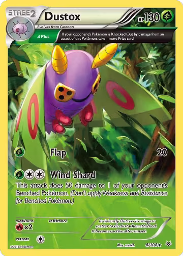 Dustox (8 Delta) (8/108), XY - Roaring Skies — Pokémon card price