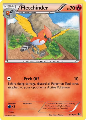 Fletchinder (14/108), XY - Roaring Skies — Pokémon card price