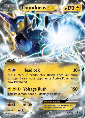 Thundurus EX (26/108), XY - Roaring Skies — Pokémon card price