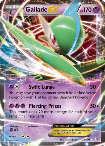 Gallade EX (34/108), XY - Roaring Skies — Pokémon card price
