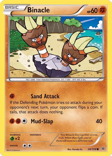Binacle (38/108), XY - Roaring Skies — Pokémon card price